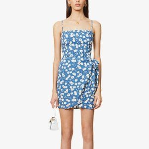 Reformation Canal Floral Mini Wrap Dress